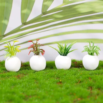 4Pcs/Set Sočna Rastlin Pot Ornament Mini Simulacije Vrtna Rastlina Bonsaj Mikro Krajine Dekoracijo Doma Lutke Dodatki - Slike 1  