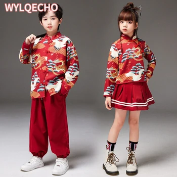 Fant Stari Tang Kostum Fazi Oblačila Rdeče Kitajski Slog Natisnjeni Oblačila, Ki Dekle Hanfu Krilo Slog Kitajsko Novo Leto Obleko - Slike 1  