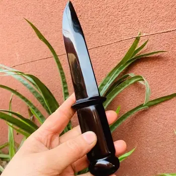 15 cm Naravne Crystal Obsidian Bodalo Zdravljenje Varstvo Kamen Ročno izdelan Nož Moške Darila Čarobno Talisman Meč Čarovnica Dobave Dekor - Slike 1  