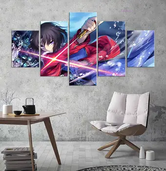 Doma Dekoracijo Modularni Hd Slike Japonski Anime Usoda Noč Wall Art Plakati 5Pcs Tiskanja Platna Slike za otroške Sobe - Slike 1  