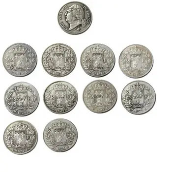 Francija 2 Franc 1816 - 1824 -A-B 10 Let Neobvezno Silver Plated Kopijo Kovancev - Slike 1  