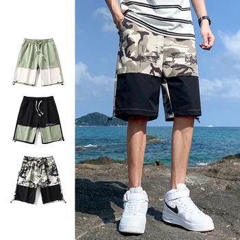 Poletna Plaža Hlače, Moške Priložnostne Naravnost Dihanje Kratke Hlače Trend Svoboden Sweatpants Moških Oblačil Ulične Košarke - Slike 1  