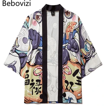 Cosplay Majica Bluzo za Ženske Yukata Poletje Plaža Haori Oblačila Tradicionalni Japonski Anime Panda Kimono Hlače Nastavite Cardigan - Slike 1  