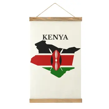 Smešno Grafični Keniji Zastavo Zemljevid, Platno Visi Slika, Slika, Ki Visi Šala Dnevna Soba 
 Risanje Slog Visi Slike - Slike 1  