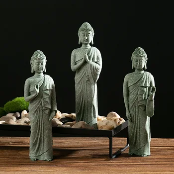 Doma Dekoracijo Ustvarjalne Buda Kamnitih Figur Verske Slog Urad Kabinet Ornament Namizni Pribor Budistični Razpoloženje Obrti - Slike 1  