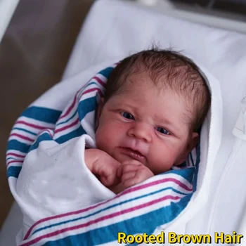 45 cm za Celotno Telo, Silikonski Vinil Elijah Veren Newborn Baby Gir Ali Fant Za Izberite 3D Naslikal Bebe Lutke Obleko je Pošlje Naključno - Slike 1  
