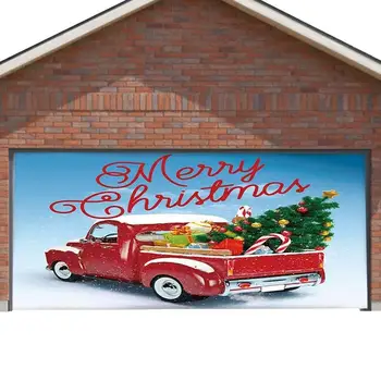 Božič Garažna Vrata Banner Počitnice Dekoracijo Napise Za Garažo Veliko Božično Ozadje Dekoracijo Za Na Prostem, V Zaprtih Prostorih Doma - Slike 1  