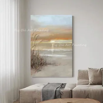Velika Velikost Ocean Obmorskih S Sunset 100% Ročno Platno, Olje, Slikarstvo, Umetnost, Moda Stenske Slike za Dnevna Soba Dekoracijo - Slike 1  