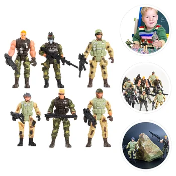 Številke Vojak figuric Ljudi Številke Miniaturni Človekovih Igrače Playset Nastavite Otroci Kognitivno Igrače Za Krajinskih Prizorov 6Pcs - Slike 1  