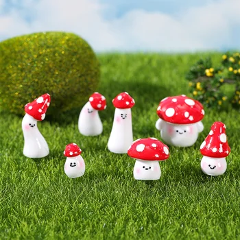 Miniaturne Figurice Lepe Rdeče Gobe Mikro Krajine Okraski Za Dom Okraski Kawaii Namizni Dekor Vrtnarsko Opremo - Slike 1  