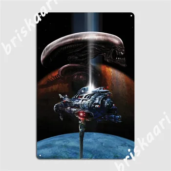 Tujec Vesoljska Ladja, Kovinske Plošče, Plakat Steno Objave Kuhinja Letnik Plošče Tin Prijavite Plakat - Slike 1  
