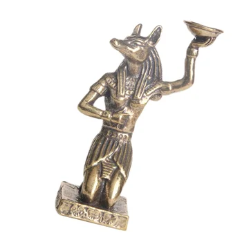 Namizni Okras Medenina Obrti Dekor Egipt Kip Dekor Anubis Oblikovane Figurice Medenina Okras za Naselje Darilo Blagoslov - Slike 1  