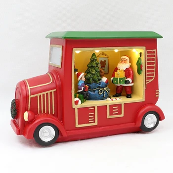 Santa Claus Z Revolving Drevo Božič House Okraski, Vroče Prodaje 2024 Novo Leto Počitnice Stranka Okraski - Slike 1  