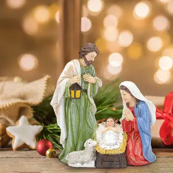Božič Jaslice Figurice 2023 Jezus Baby Slika Velikonočni Zbirka Miniature Namizni Jezus Rojstva Dekoracijo, Dekoracijo - Slike 1  