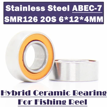SMR126 2OS 6*12*4 mm CB ABEC-7 ( 2 KOS ) iz Nerjavečega Jekla Hibridni Keramični Nosijo Ocean Ribolovne Koluti Kroglični Ležaji SMR126C - Slike 1  