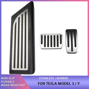 za Tesla Model 3 Y 2016 - 2021 Pospeševalnik Zavore Ostali Pedal Avto Pedal Blazine Zajema Model Treh Nerjavečega Jekla Dodatki - Slike 1  