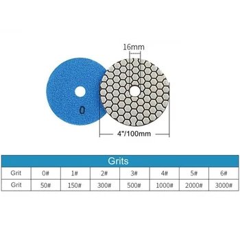 4 Palčni Diamond Suho Poliranje Ploščica Fleksibilen Brušenje Disk Za Granit, Marmor Pribor Herramientas - Slike 1  