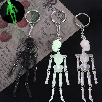 Svetlobna Lobanje Keychain Multi-skupno Ogrodje Osebnost Gothic Pribor Halloween Avto Keychains Za Pare Nakit - Slike 1  