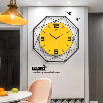 Nordijska minimalističen ustvarjalne stenske ure dnevno sobo izklop ura sodobne dom ura modna kovin okrasni quartz ura vroče prodaje - Slike 1  