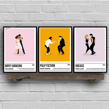 Klasični Film Mazilo Pulp Fiction Film Dirty Dancing Poster Tiskanje Platno Minimalistično Slikarstvo Wall Art Sobi Doma Dekor Darilo - Slike 1  