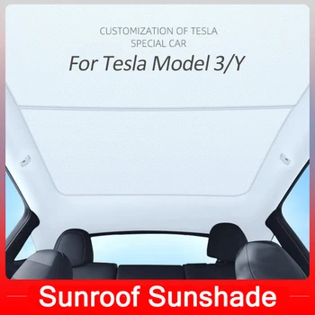 za Tesla Model 3 Model Y Sunroof Dežnik Strešnih Oken Sunshield Prenosni Senčenje Sonce Strešna Stekla Sunvisor Zaščito obliki Svetlobe - Slike 1  