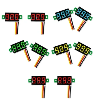 Mini DC Voltmeter Prikazovalnik 3-Žice DC 0-100V Tester Napetosti 10PCS 0.28 Palčni LED Panel 4 Barve v Kombinaciji - Slike 1  
