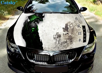 Fantasy Samurai Avto, Kapuco, Nalepke Vinyl Zaviti Vinil Film Pokrov Motorja Nalepke Nalepke Avto Oprema Avto Kapuco Zaščitnik - Slike 1  
