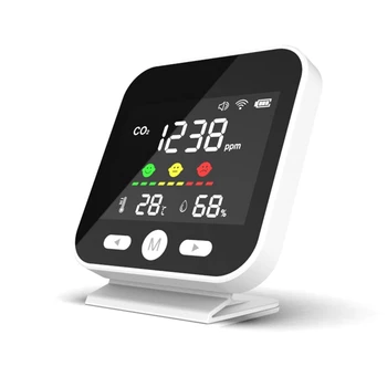 Tuya Wifi Kakovosti Zraka Monitor CO2 Ogljikov Dioksid, Merilnik Temperature in Vlažnosti Merilni Detektor NDIR Ir Tester - Slike 1  