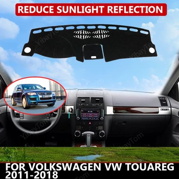 Preproga Dash blazino za Volkswagen VW Touareg 2011-18 7P Auto nadzorni Plošči Žamet Pokrov Črne bloki prahu zmanjšuje hrup avto dodatki - Slike 1  