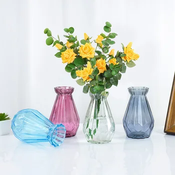 Nordijska Prosojne Steklene Vaze Za Obrat Steklenico Cvet Vazo Doma Dnevna Soba Dekoracijo, Aranžma Cvet Tabela Pot Vaza Dekor - Slike 1  