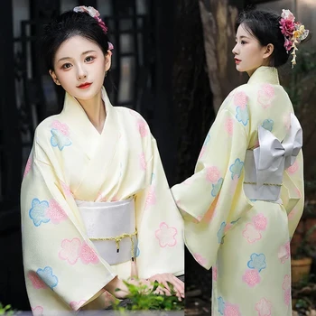 Japonska je Izboljšalo Kimono Ženski Nežen, Eleganten Dekle Fotografijo Fotografija, Ples, Oblačila Japonski Materialov Homestay kimono - Slike 1  