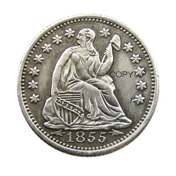 ZDA 1855P/O Prostosti, ki Sedi Pol niti centa Puščice na Datum Kopijo Kovancev - Slike 1  