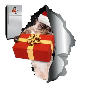 Magnetne Nalepke Za Avtomobile Smešno Avto Nalepke Božič Mačka Nalepke Smešno Odbijača Magneti Avto Nalepke Hladilnik Nalepke 3D Crack - Slike 1  