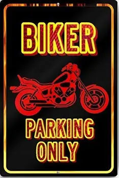 Vincenicy Kovinski Znak Super Aluminijaste Pločevinke Prijavite Biker Parkiranje Samo Novost Prijavite Težkih Kovin - Slike 1  