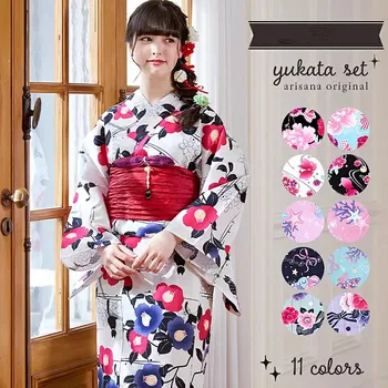 Japonski Tradicionalni Kimono, Bombaž,Ženske Yukata, Vintage Obleke , Cosplay Haljo, ki Opravljajo Obleko 163cm - Slike 1  
