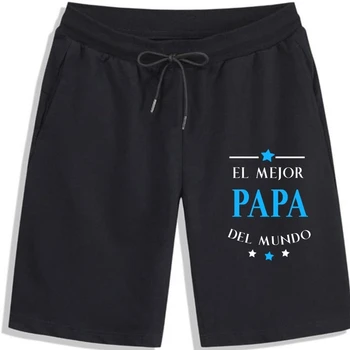 Mens El Mejor Papa Del Mundo Camisa Regalos Par Papa Natisnjeni Priljubljena Hlače Hlače za moške Bombaža Moške Classic - Slike 1  