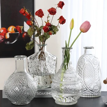 Novost Prozorno Stekleno Vazo Florarium Kabinet Dekorativni Hydroponic Cvetlični Aranžmaji Steklenica Za Domov Notranje Zadeve Namizni Dekor - Slike 1  