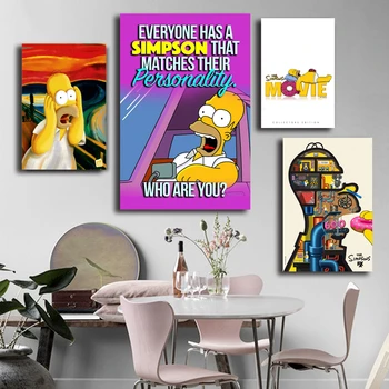 Wall Art Risanka Rumeni Plakat Kul Modularni Simpson je Družinsko Sliko HD Natisnjeni Platno Slikarstvo Doma Dekor dnevne Sobe brez okvirjev - Slike 1  