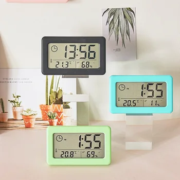 Budilka Temperature LCD Termometer, Higrometer Spalnica Baterija Upravlja Steno, Čas, Datum, Koledar Pisarna - Slike 1  