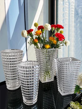 High end svetlobno razkošje slog vaza dekoracijo, dnevna soba cvetlični aranžma, kristalno steklo cvet nastavite, sveži cvet vazo - Slike 1  