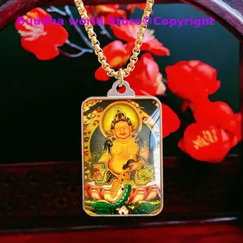 DOBRO Azija Tajska Tibera učinkovita povečanje bogastva srečno Bog bogastva, Amulet Rumena Jambhala Buda Obesek - Slike 1  
