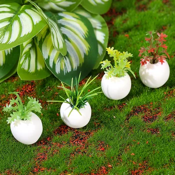 4Pcs/Set Sočna Rastlin Pot Ornament Mini Simulacije Vrtna Rastlina Bonsaj Mikro Krajine Dekoracijo Doma Lutke Dodatki - Slike 2  