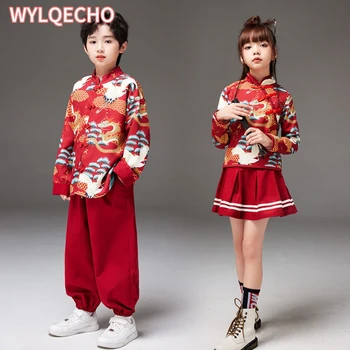 Fant Stari Tang Kostum Fazi Oblačila Rdeče Kitajski Slog Natisnjeni Oblačila, Ki Dekle Hanfu Krilo Slog Kitajsko Novo Leto Obleko - Slike 2  