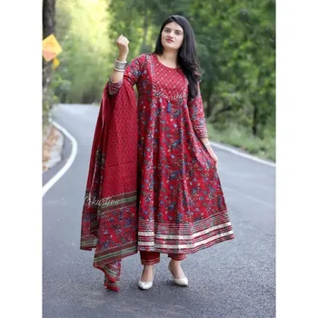 Indijski Obleko Salwar Kameez Anarkali Ženske Kurti Palazzo Dupatta Svate Rabo Nastavite - Slike 2  