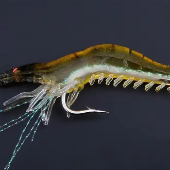 Prenosni Mehko Biomimetic Ustvarjalne Kozica Sea Fishing Lure Kozice Ponaredek Kavelj Vabe Črv Silikona - Slike 2  