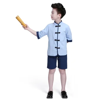 Otrok Kitajski Oblačila HanFu Fantje Kung Fu Wushu Dekleta Kitajsko Cheongsam Novo Leto Obleko Vrtca, Šolske Uniforme Otroci Set - Slike 2  