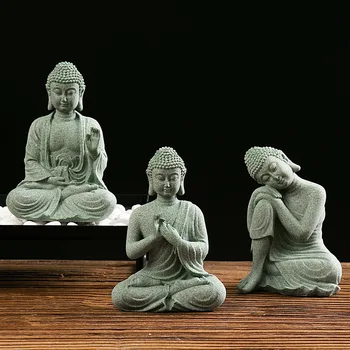 Doma Dekoracijo Ustvarjalne Buda Kamnitih Figur Verske Slog Urad Kabinet Ornament Namizni Pribor Budistični Razpoloženje Obrti - Slike 2  