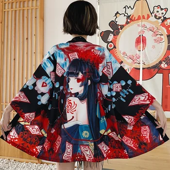Japonski Kimono Ženske 2021 Jopico Plaži Seksi Kimono Tradicionalnih Kawaii Anime Cosplay Yukata Ženski Obi Haori Azijskih Oblačila - Slike 2  