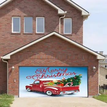 Božič Garažna Vrata Banner Počitnice Dekoracijo Napise Za Garažo Veliko Božično Ozadje Dekoracijo Za Na Prostem, V Zaprtih Prostorih Doma - Slike 2  