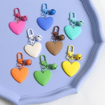 Risanka Srčkan Srce Ženske, Sladko Preprosto Nekaj Vrečko Obesek Multicolor Bell Avto Keychain Slušalke Primeru Keyring DIY Prijateljstva - Slike 2  